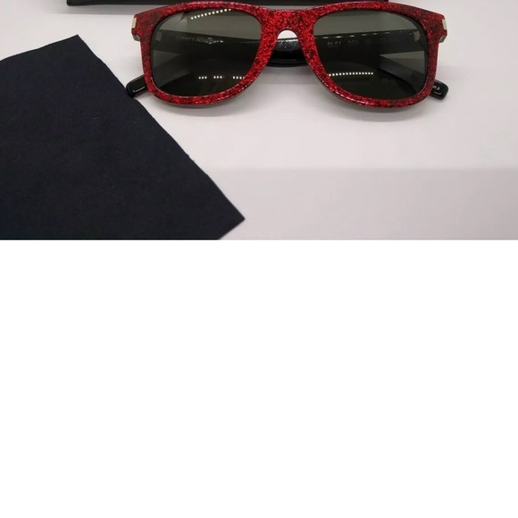 Saint Laurent | SL51 009 | RED GLITTER | SQUARE SUNGLASSES - Unisex | Color: Red - Picture 5 of 7